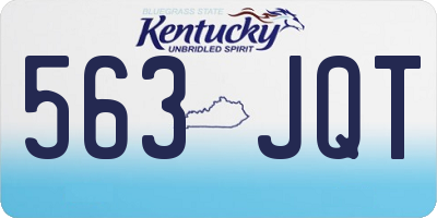KY license plate 563JQT