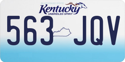KY license plate 563JQV