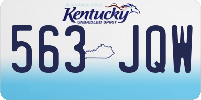 KY license plate 563JQW