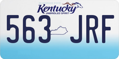 KY license plate 563JRF