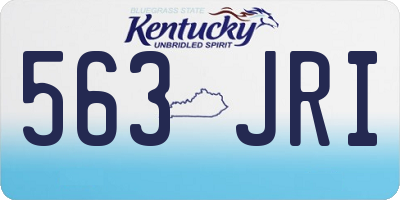 KY license plate 563JRI