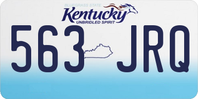 KY license plate 563JRQ