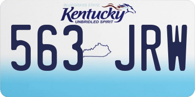 KY license plate 563JRW
