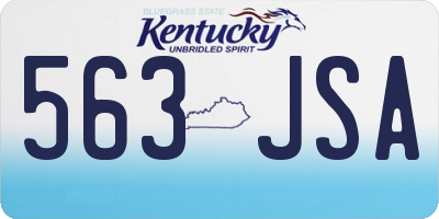 KY license plate 563JSA