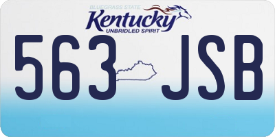 KY license plate 563JSB