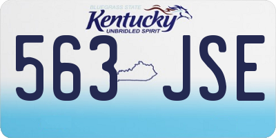 KY license plate 563JSE