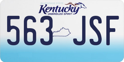 KY license plate 563JSF