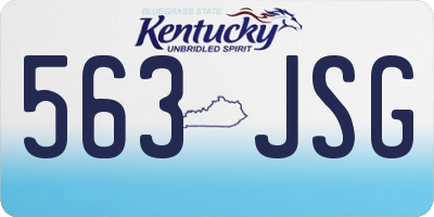 KY license plate 563JSG