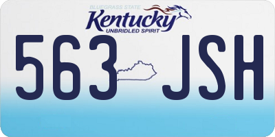 KY license plate 563JSH