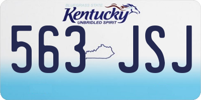 KY license plate 563JSJ