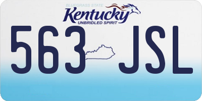 KY license plate 563JSL