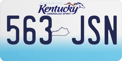 KY license plate 563JSN