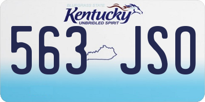 KY license plate 563JSO