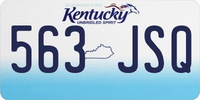 KY license plate 563JSQ