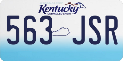 KY license plate 563JSR