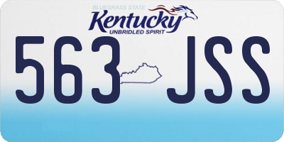 KY license plate 563JSS