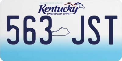 KY license plate 563JST