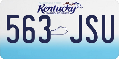 KY license plate 563JSU