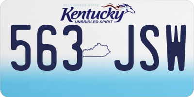KY license plate 563JSW