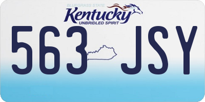 KY license plate 563JSY