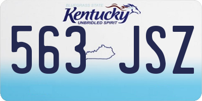 KY license plate 563JSZ