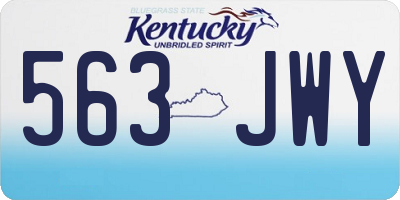 KY license plate 563JWY