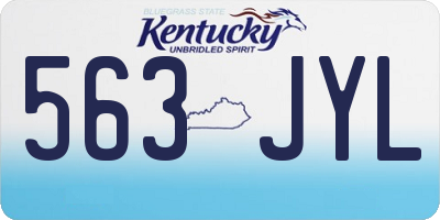 KY license plate 563JYL