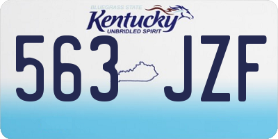 KY license plate 563JZF