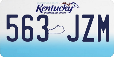 KY license plate 563JZM