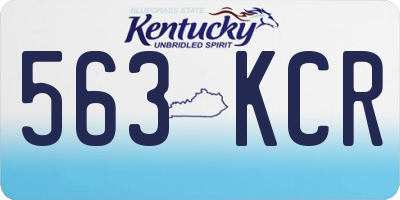 KY license plate 563KCR