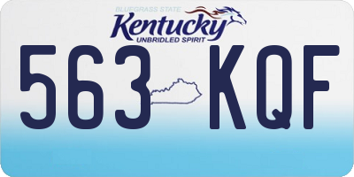 KY license plate 563KQF