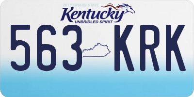 KY license plate 563KRK