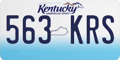 KY license plate 563KRS