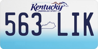 KY license plate 563LIK