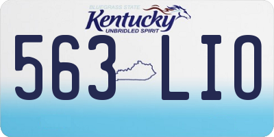 KY license plate 563LIO
