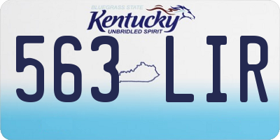 KY license plate 563LIR