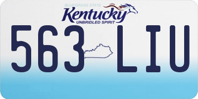KY license plate 563LIU