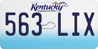 KY license plate 563LIX