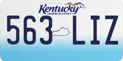 KY license plate 563LIZ