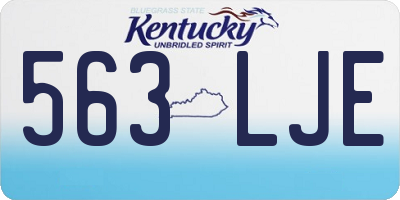 KY license plate 563LJE