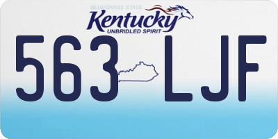 KY license plate 563LJF