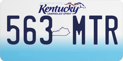 KY license plate 563MTR