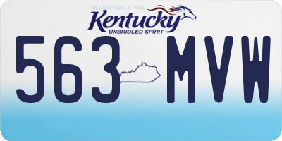 KY license plate 563MVW