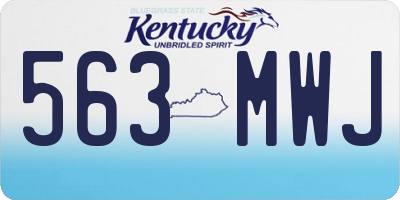 KY license plate 563MWJ