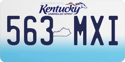 KY license plate 563MXI