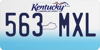 KY license plate 563MXL