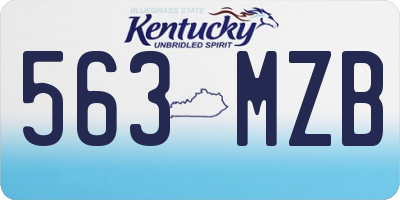 KY license plate 563MZB