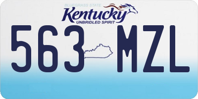 KY license plate 563MZL
