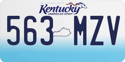 KY license plate 563MZV
