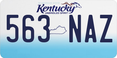 KY license plate 563NAZ